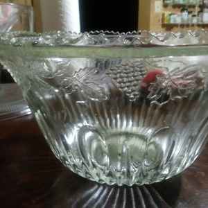 Vintage punch bowl ,serving plate and cups
